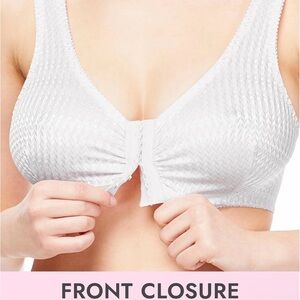 Elegant White Front Closure Bra